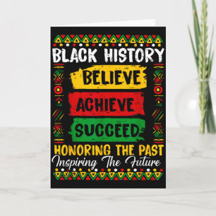 Black History Believe Achieve Ehrung der Vergangen Karte