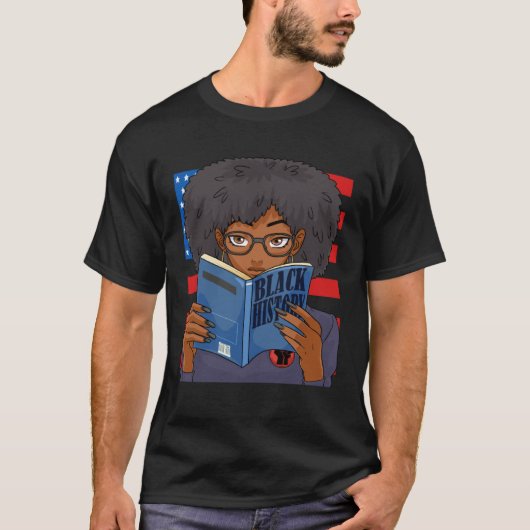 Black History Book Panther Party Patriotic Afro 19 T-Shirt (Vorderseite)