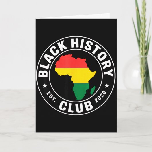 Black History Club Est 2026 Africa Stolz für Männe Karte (Vorderseite)
