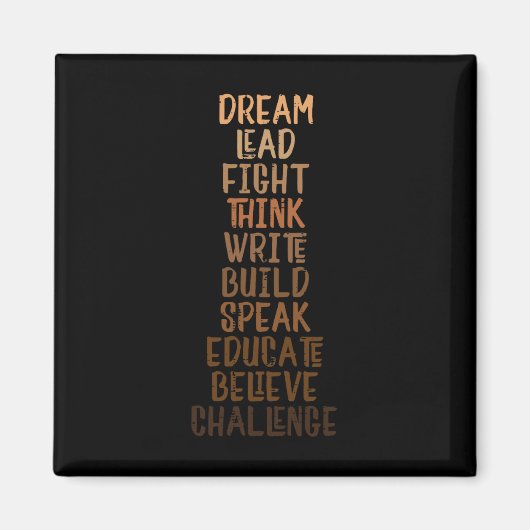 Black History Dream Leight African Pride Men W Magnet (Vorne)