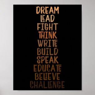 Black History Dream Leight African Pride Men W Poster