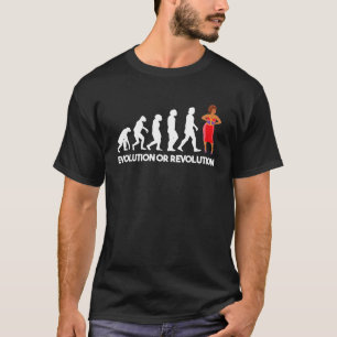 Black History Evolution or Revolution Black Queen T-Shirt