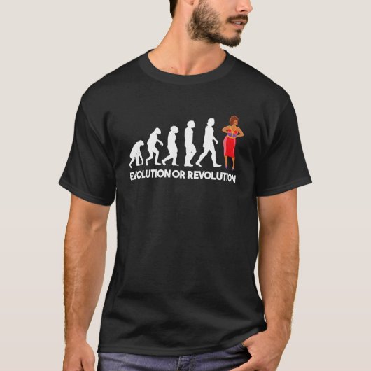 Black History Evolution or Revolution Black Queen T-Shirt (Vorderseite)
