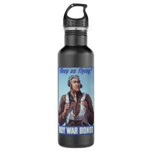 Black History Icons: WW2-Flieger, US-Piloten Edelstahlflasche