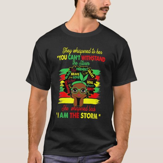 Black History Kids Girl I'm The Storm African Ame T-Shirt (Vorderseite)
