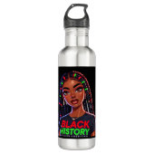 Black History Lady Edelstahlflasche (Vorderseite)