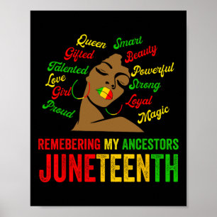 Black History Ladys Juneteenth Erinnern an meine A Poster