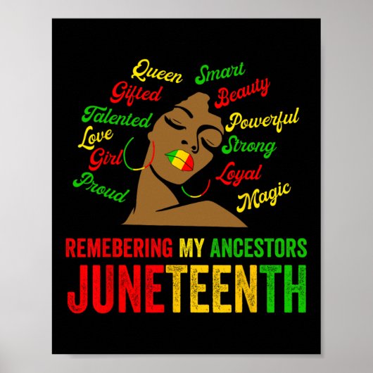 Black History Ladys Juneteenth Erinnern an meine A Poster (Vorne)