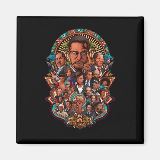 Black History Leaders Collage Inspirational Africa Magnet (Vorne)