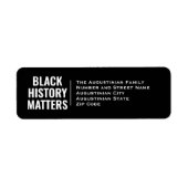 BLACK HISTORY MATTERS BHM Rücksendeadresse (Vorne)