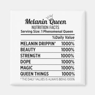 Black History Melanin Queen Nutrition Facts Magnet