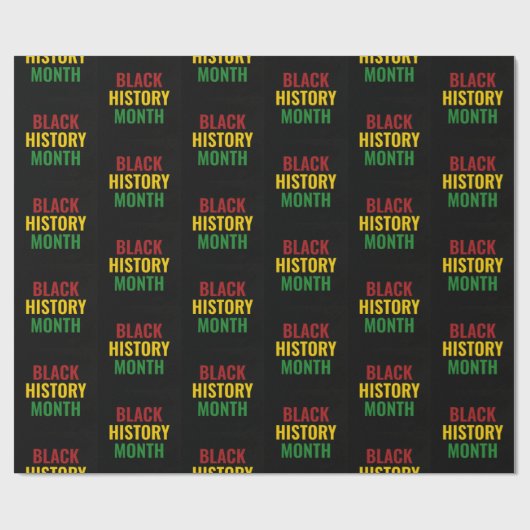 BLACK HISTORY MONAT Rot-Gelb-Grün Geschenkpapier (Flach)