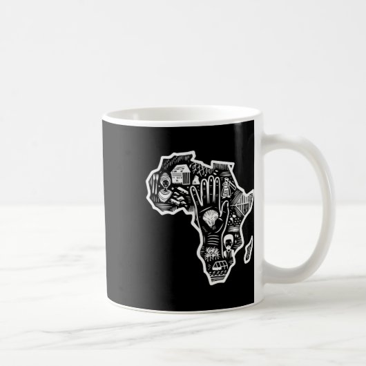Black History Montag Afrika Karte Design Unity Art Kaffeetasse (Rechts)