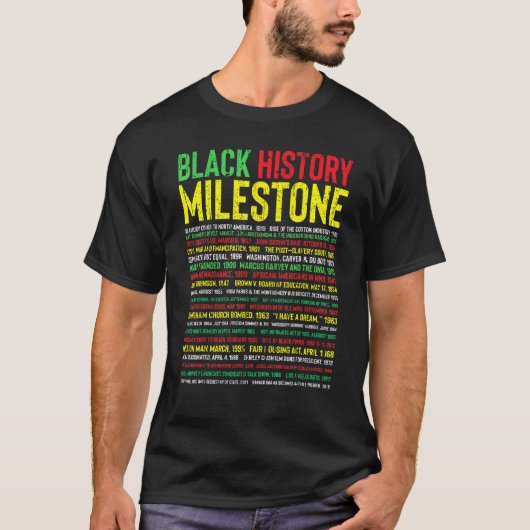 Black History Monte Meilenstein Afrikanische Ameri T-Shirt (Vorderseite)