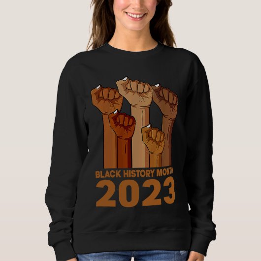 Black History Month 2023 BHM Pride Hand Fist Peace Sweatshirt (Vorderseite)