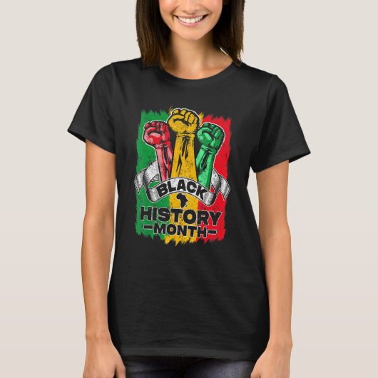 Black History Month 2023 Hand Strong African Ameri T-Shirt (Vorderseite)