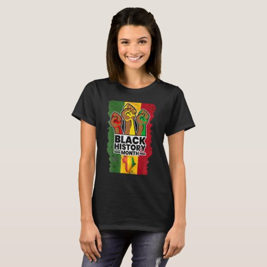 Black History Month 2023 Hand Strong African Ameri T-Shirt (Vorne ganz)