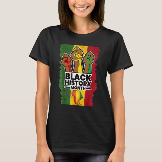 Black History Month 2023 Hand Strong African Ameri T-Shirt (Vorderseite)