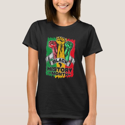 Black History Month 2023 Hand Strong African Ameri T-Shirt (Vorderseite)