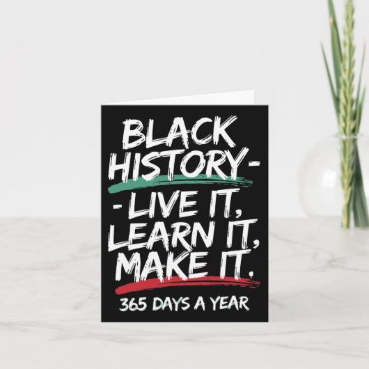 Black History Month 2025 Live It Learn it make it Karte (Vorderseite)