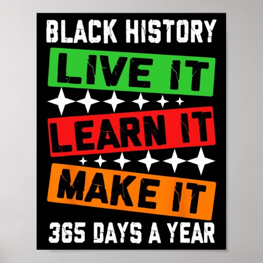 Black History Month 2025 Live It Learn it make it Poster (Vorne)