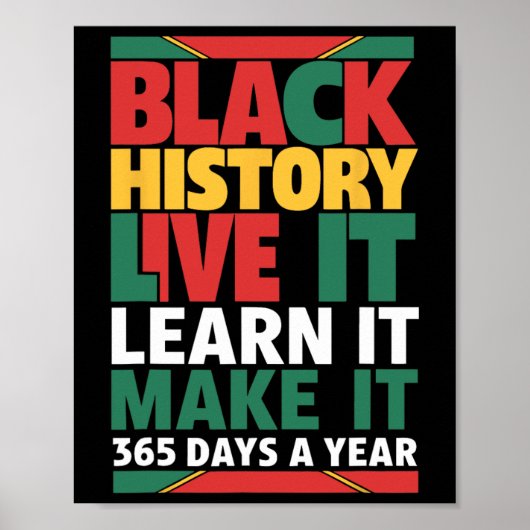 Black History Month 2025 Live It Learn it make it Poster (Vorne)