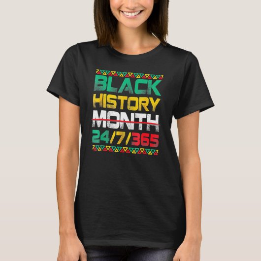 Black History Month 247365 Africa Map Melanin 2023 T-Shirt (Vorderseite)