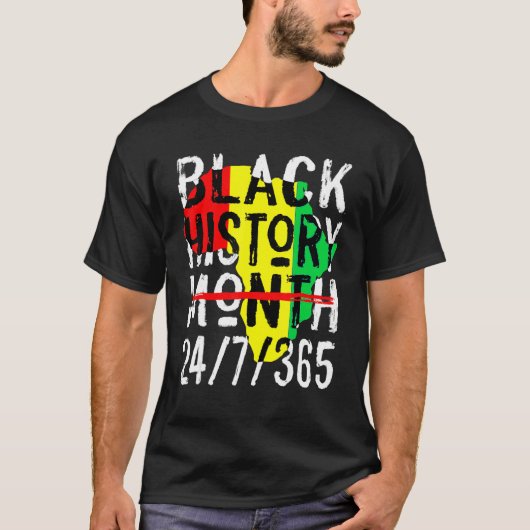 Black History Month 247365 Africa Map Melanin 2023 T-Shirt (Vorderseite)