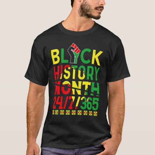 Black History Month 247365 Africa Map Melanin 2023 T-Shirt (Vorderseite)