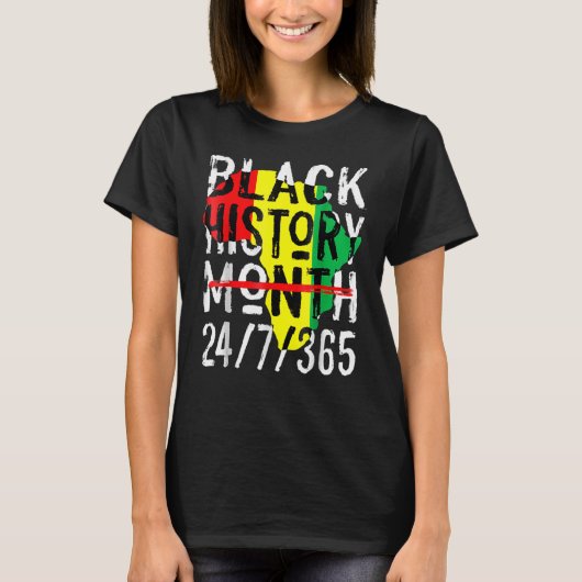 Black History Month 247365 Africa Map Melanin 2023 T-Shirt (Vorderseite)