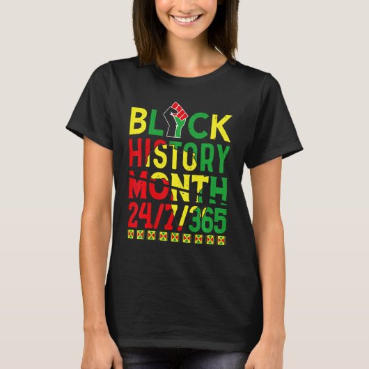 Black History Month 247365 Africa Map Melanin 2023 T-Shirt (Vorderseite)