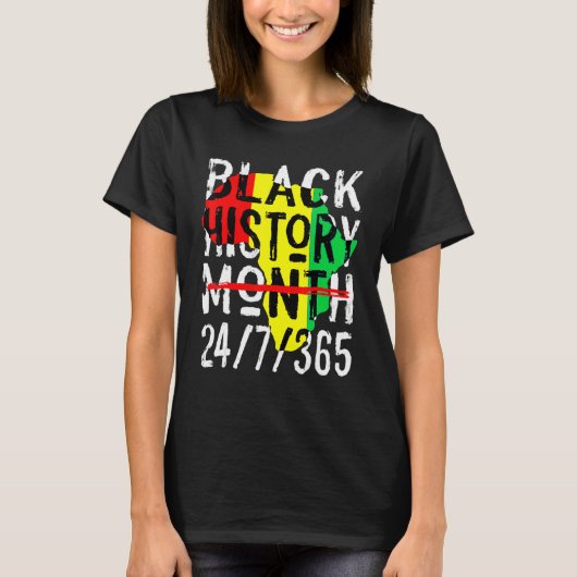 Black History Month 247365 Africa Map Melanin 2023 T-Shirt (Vorderseite)