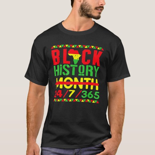Black History Month 247365 Africa Map Melanin 2023 T-Shirt (Vorderseite)