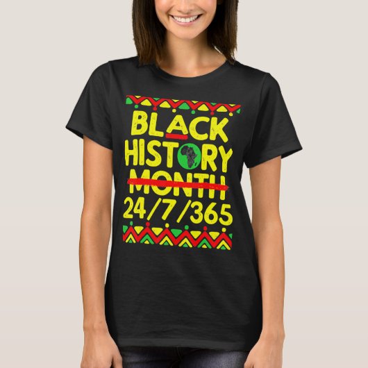 Black History Month 247365 Africa Map Melanin 2023 T-Shirt (Vorderseite)
