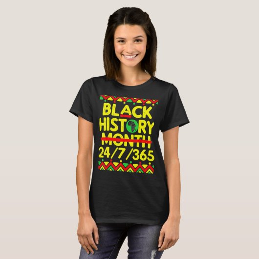Black History Month 247365 Africa Map Melanin 2023 T-Shirt (Vorne ganz)