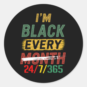Black History Month 247365 African Melanin Pride A Runder Aufkleber