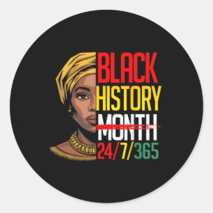 Black History Month 247365 African Melanin Pride A Runder Aufkleber