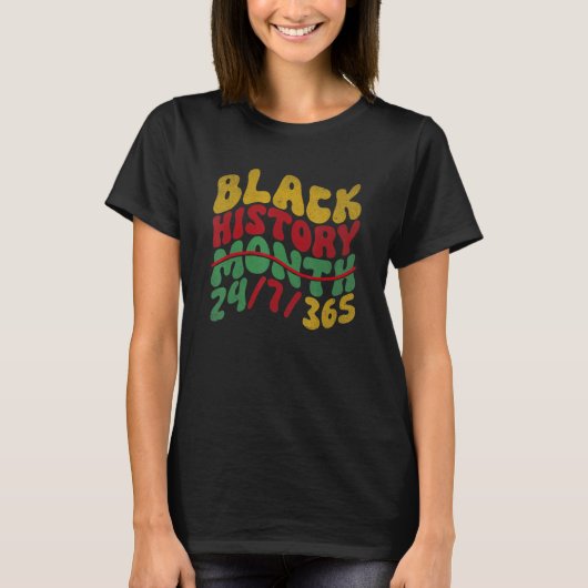 Black History Month 247365 Groovy African History T-Shirt (Vorderseite)
