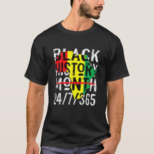 Black History Month 24/7/365 Africa Map Melanin 20 T-Shirt