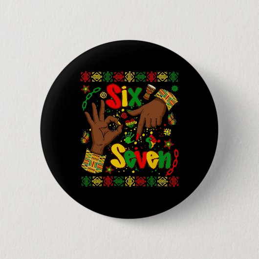 Black History Month 67 Six Seven Meme Afroamerikan Button (Vorderseite)