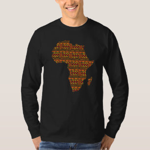 Black History Month Africa Map Kente Tuch for Afro T-Shirt