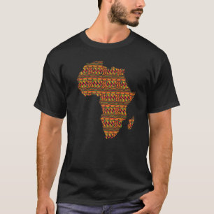 Black History Month Africa Map Kente Tuch for Afro T-Shirt