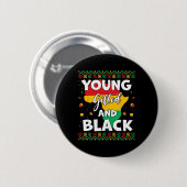 Black History Month African Maps Young Gifted And Button (Vorne & Hinten)