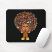 Black History Month Afro Book Lover Women Girls Li Mousepad (Mit Mouse)