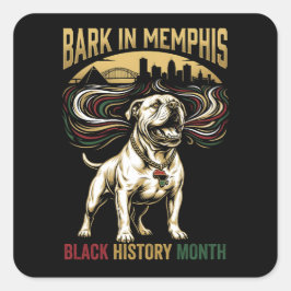 Black History Month American Bulldog Cultural Art Quadratischer Aufkleber