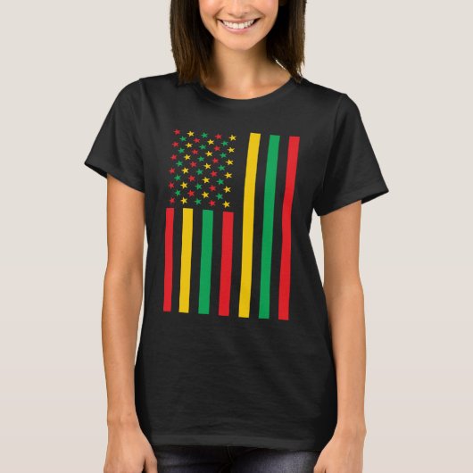 Black History Month American Flag T-Shirt (Vorderseite)