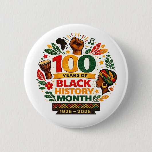Black History Month Anniversary Button (Vorderseite)