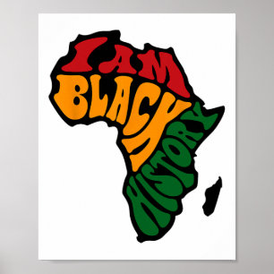 Black History Month Bekleidung Afrika Karte Kente Poster