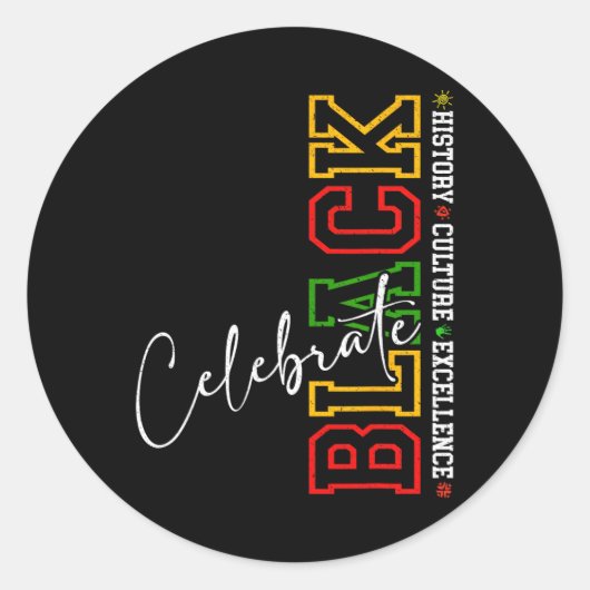 Black History Month Believe Achieve Succeed Melani Runder Aufkleber (Vorderseite)