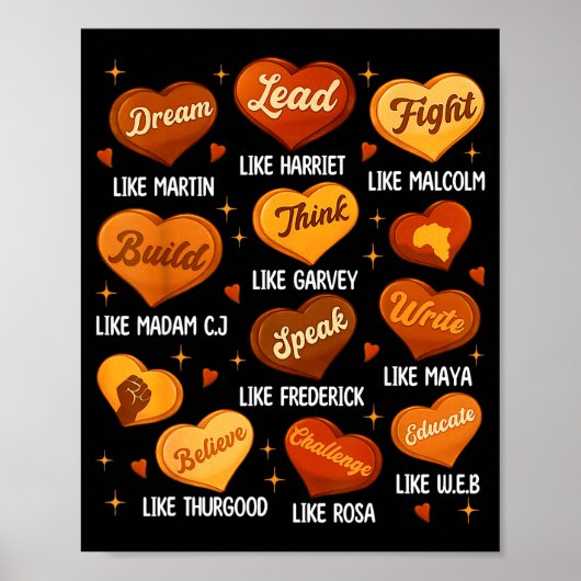 Black History Month Black Leaders African American Poster (Vorne)